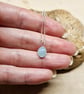 Tiny oval Aquamarine Pendant. March birthstone - Image 2