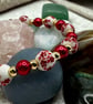 Red ceramic bead bracelet