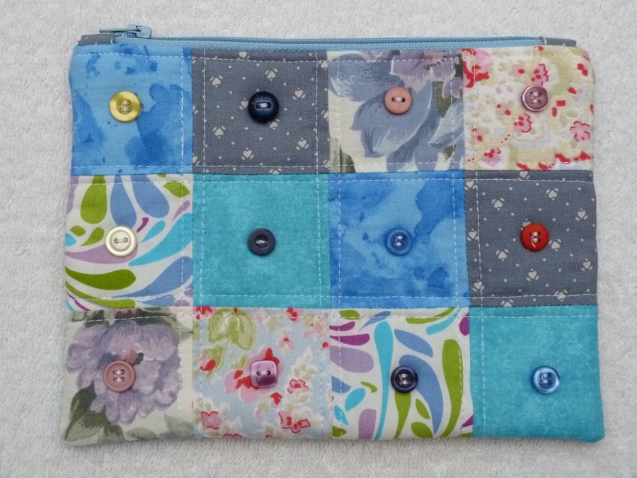 Purse with Button Embellishment. Zipped and Lin... - Folksy