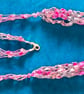 Crocheted necklace in shales of pink with a touch of silver, lightweight - Image 2