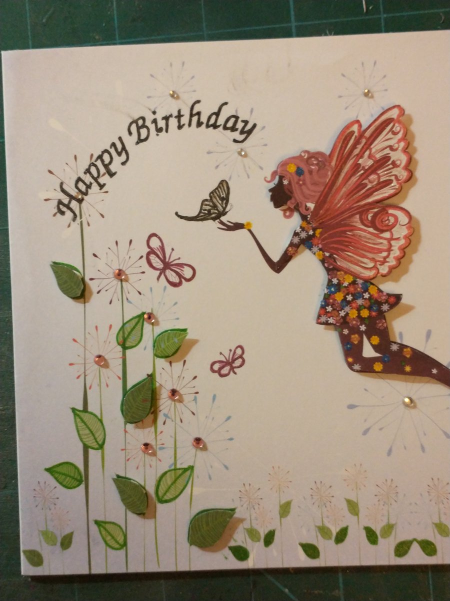 Flying fairy birthday card