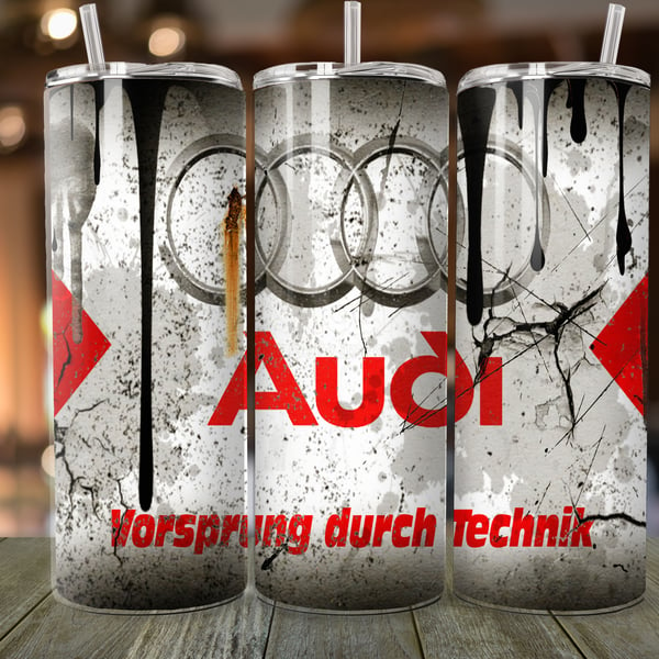 Custom Audi Tumbler - 20oz Stainless Steel, Double-Wall Insulated