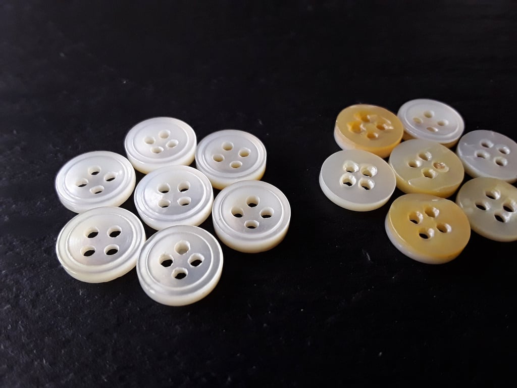 10mm 3 8" 16L Real Mother of Pearl Yellow back, Double rim