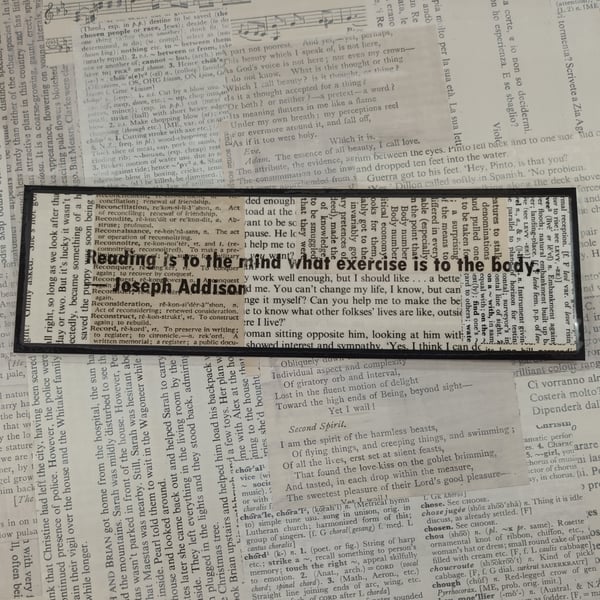 Handmade reading quotation bookmark