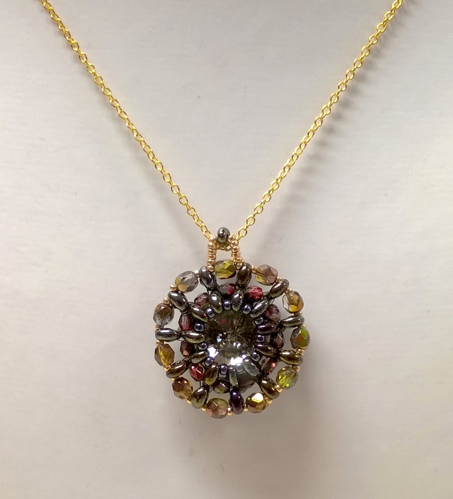 Beaded crystal Rivoli Necklace 