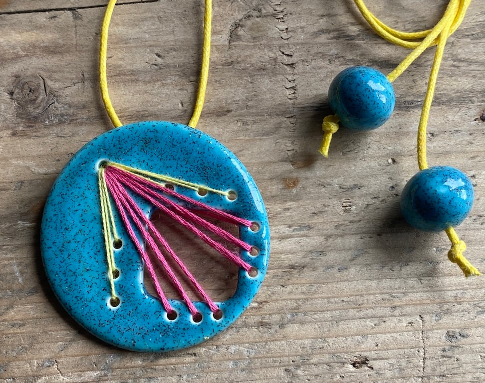 Handmade Ceramic Statement Pendant Necklace