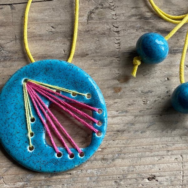 Handmade Ceramic Statement Pendant Necklace