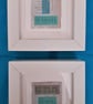 Colourful Combinations Grey Turquoise Handstitched Geometric Art Pictures - Image 4