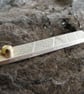 Sterling Silver and 18Ct Yellow Gold Bar Pendant and Chain - Hallmarked - Image 4