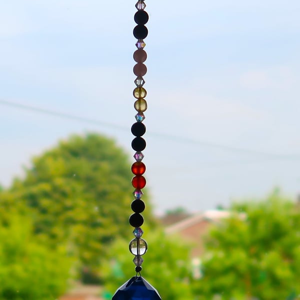 Chakra Sun Catcher. Semi-Precious Gemstones and Tree of Life.