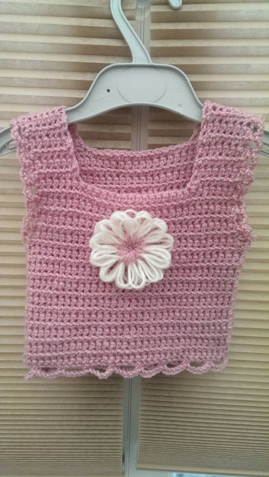 Baby Girl Pink Crocheted Summer Vest Top