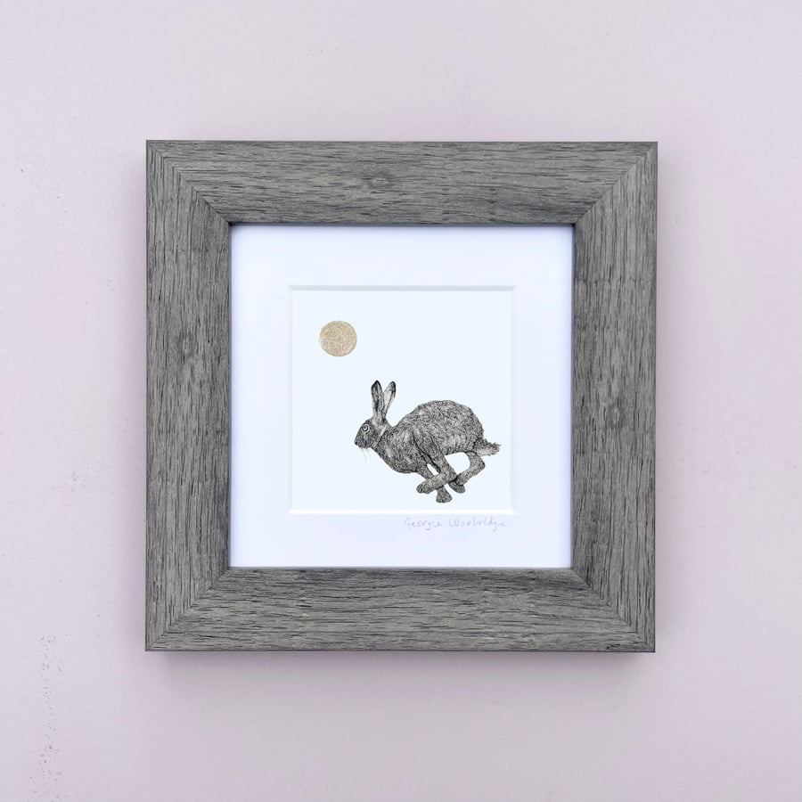 'Moon Chaser' 5" x 5" Framed Print