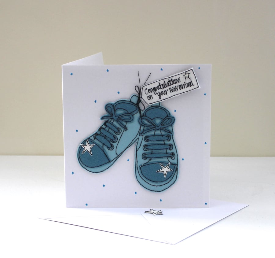 'Congratulations on your New Arrival' - Handmade New Baby Card