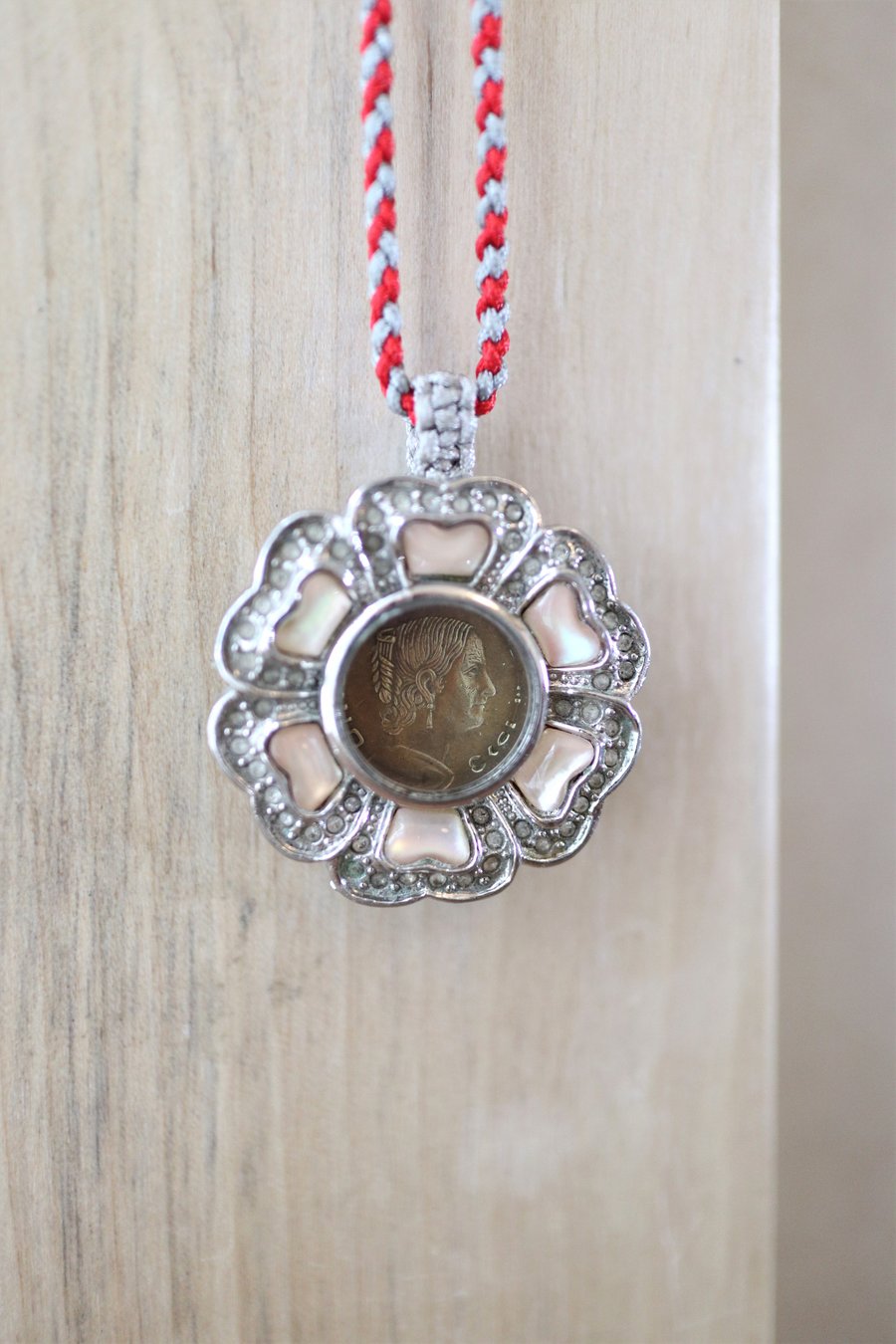 Upcycled Vintage Flower Design Ladies Watch Parts Handmade Necklace