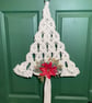 Macrame Christmas Tree Wall Hanging with Poinsettia & Gold Accents – 68cm