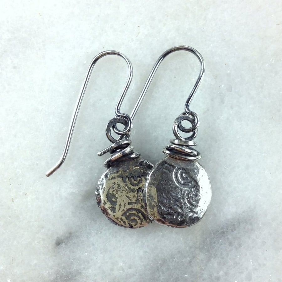 sterling silver wire wrapped Relic earrings