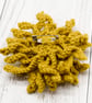 SOLD - Hand knitted chrysanthemum brooch pin - ochre yellow - Image 2