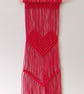 Red Macrame Wall Hanging Boho Heart Decor Handmade Cotton Wall Art. - Image 2