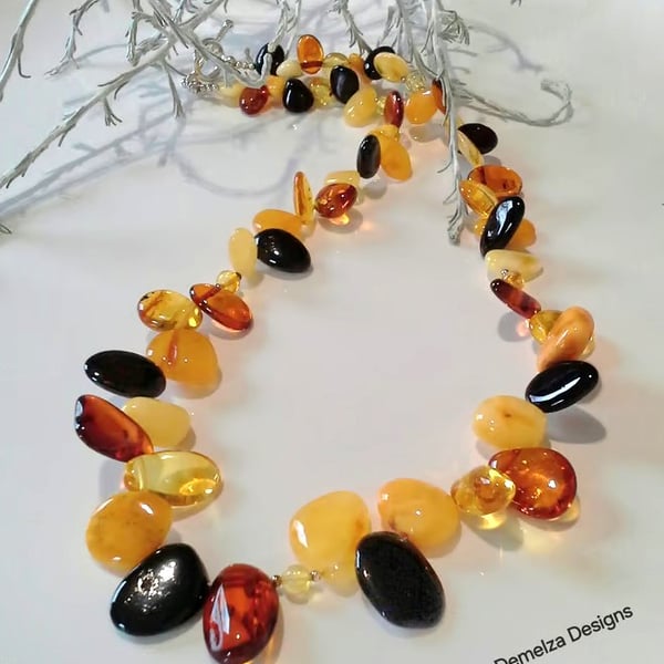 Baltic Amber Sterling Silver Necklace ONE OFF