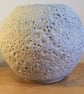White lava texture moon jar, vase handmade pottery - Image 3