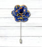 Blue Flower Lapel Pin, Blue Flower, Wedding Buttonhole - Image 1