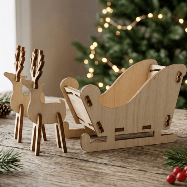 Santa Sleigh and Reindeer Decorations, DIY Crafts