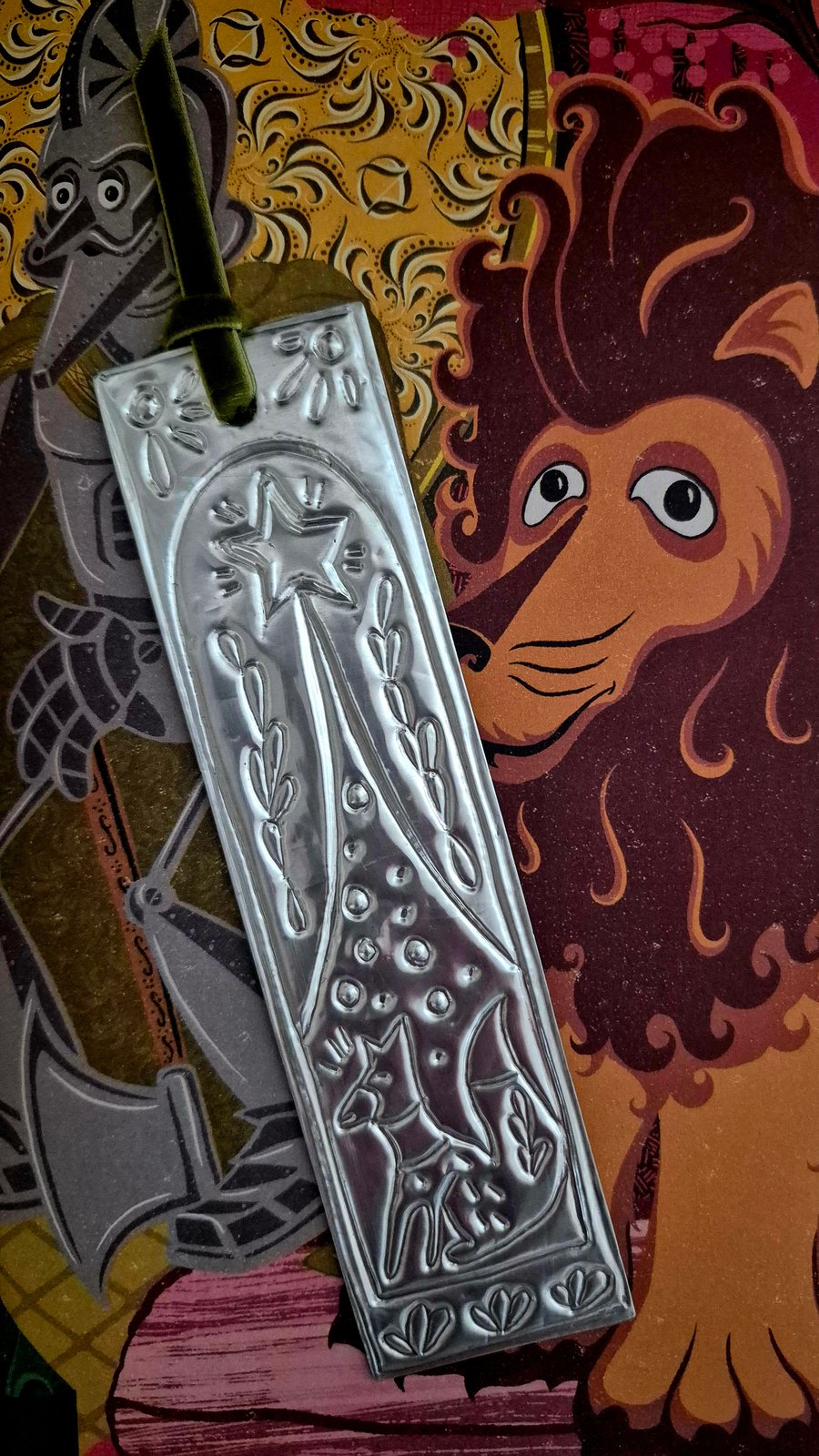 Unique embossed metal bookmark