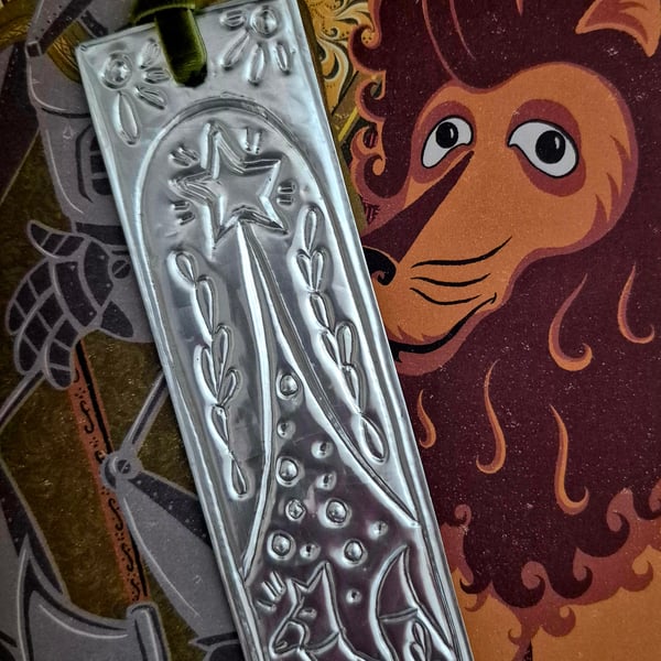 Unique embossed metal bookmark