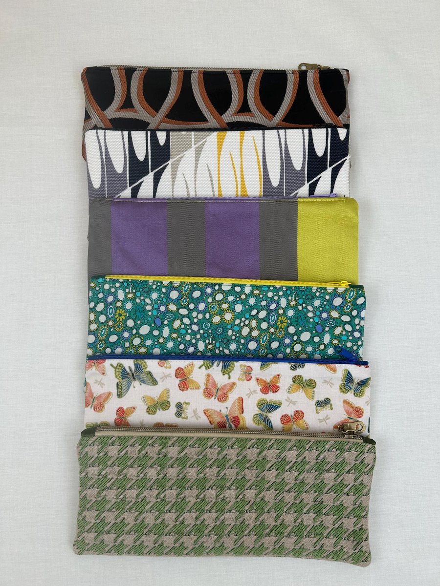 Zipped Holder, Accessories Bag, Cosmetics Pouch, Fabric Pencil Case, Fully Lined