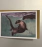 Otters A5 Greeting Card 