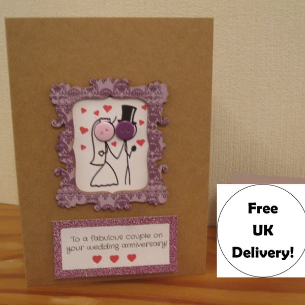 Loving Couples Anniversary Wedding Engagement Personalised Card