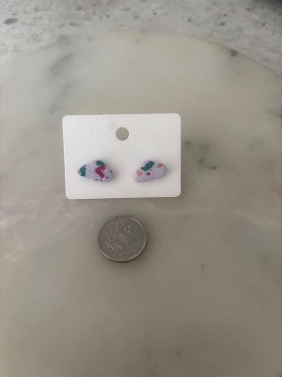 Lovely cloud shaped colourful lightweight polymer clay earrings 