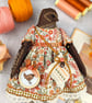 Floss,  A Tiny Hand Embroidered Wren Folk Art Doll - Image 7