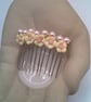 White Flower Hair Comb with Pale Pink Pearls, Beaded Hair Comb, Gift for Her - Image 10