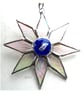 Shiny Star Suncatcher Stained Glass Dichroic Blue Handmade  - Image 1