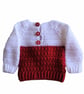 Handmade Crocheted Baby Jumper, Santa Face Knitwear, 0-3 Months Xmas Outfit - Image 8