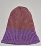 Girls Dark Pink & Lilac Wool Beanie 6-12 Months - Image 2