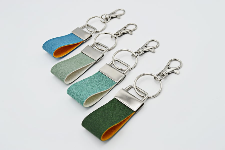 Small Faux Leather Lanyard Keyrings - Free Postage