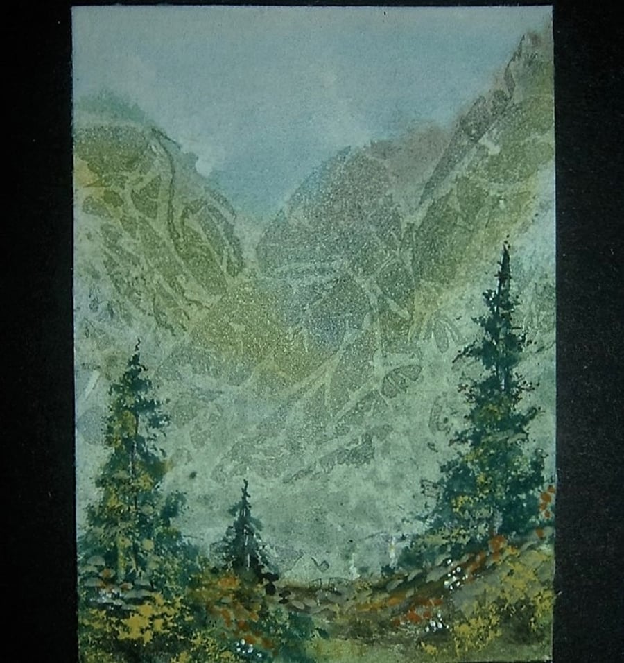 aceo art painting original watercolour landscape ref 267