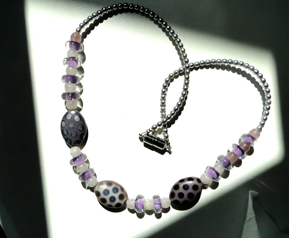 Summer Seconds  Lilac bead necklace   Pretty Gift 