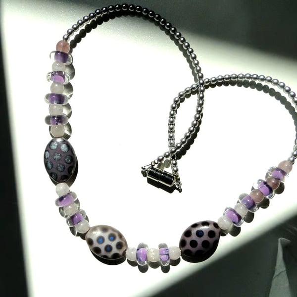 Summer Seconds  Lilac bead necklace   Pretty Gift 