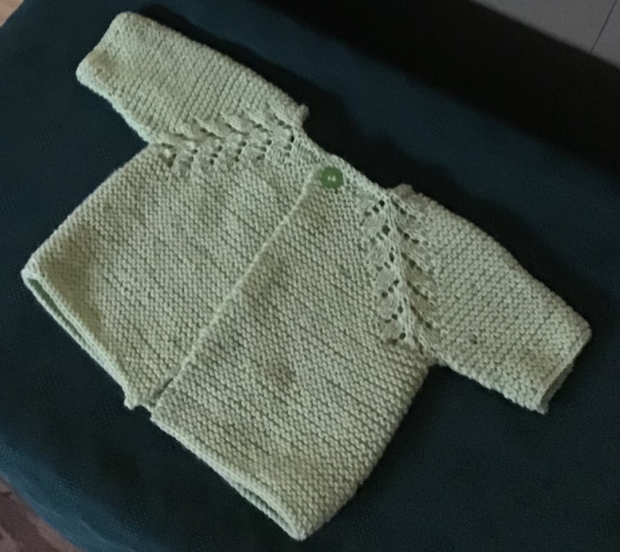 Pale Green Baby Cardigan 3-6 months 