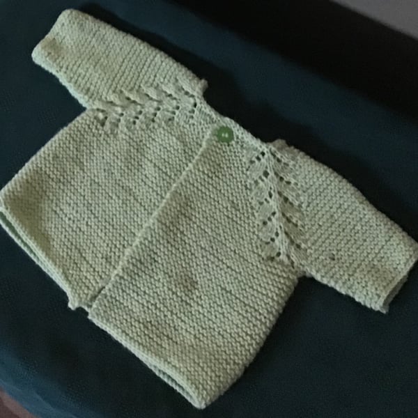 Pale Green Baby Cardigan 3-6 months 