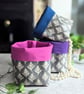 Oilcloth Storage Pots. Gift Hamper Baskets - Image 1
