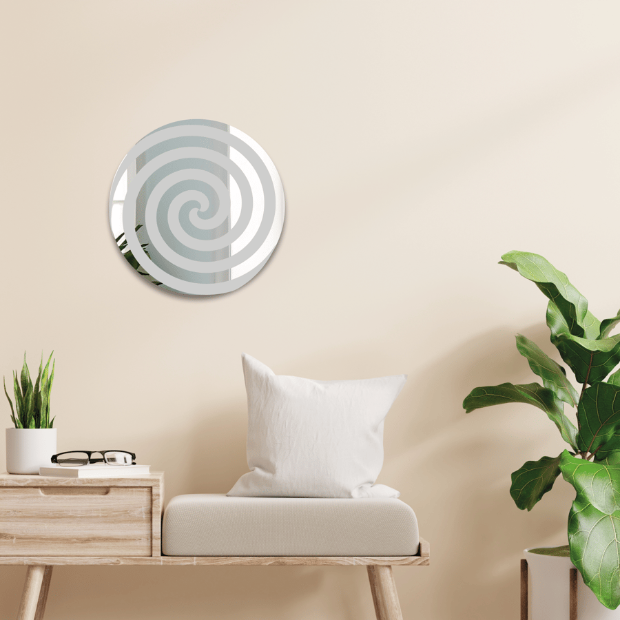 Spiral Unique Mirror House Bedroom Small Wall Decor Acrylic Mirror