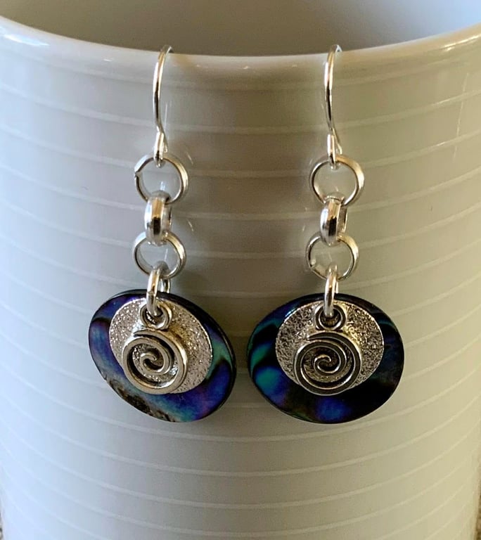Abalone Shell Earrings.