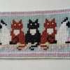 1.12TH SCALE CROSS STITCHED RUG WITH CATS
