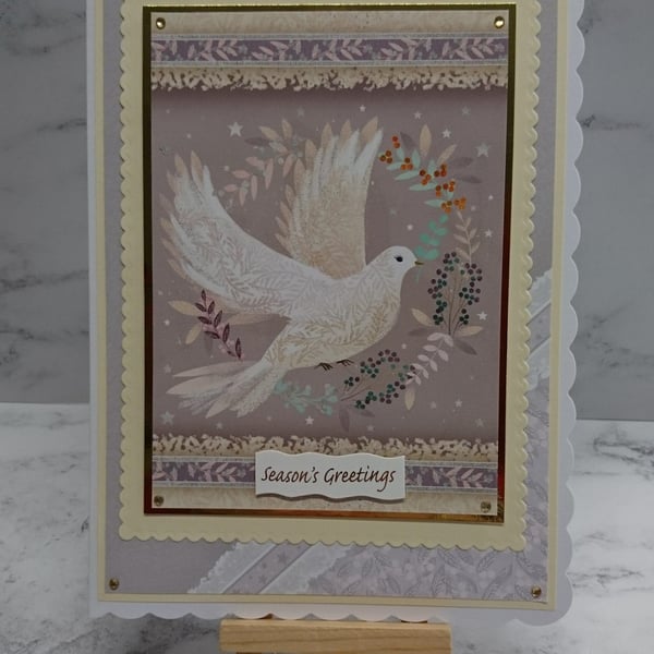 Handmade Christmas Card Dove of Peace and Tranquility Olive Branch