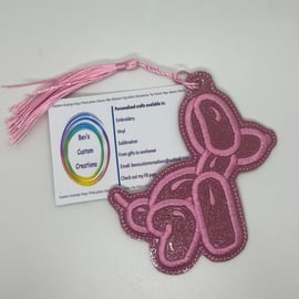 Balloon dog embroidered bookmark