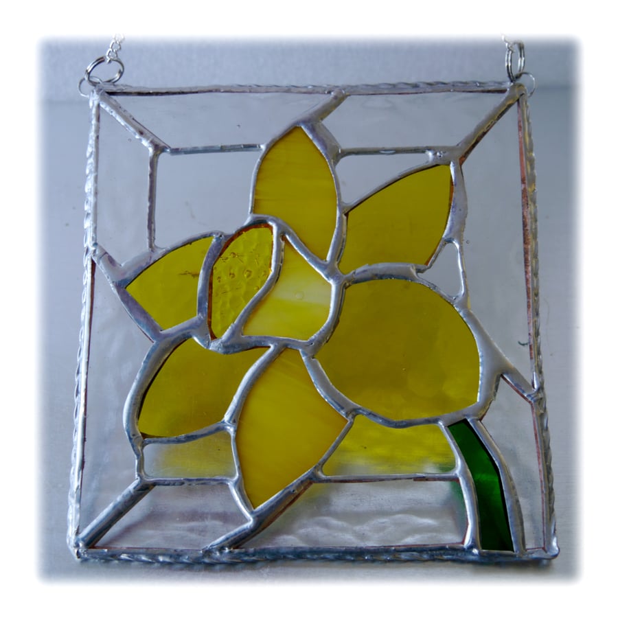 Daffodil Stained Glass Framed Suncatcher Spring Flower 020